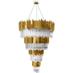 Luxxu Empire Suspension Chandelier Brass and Crystal