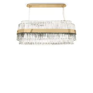 Luxxu Liberty Snooker Suspension Chandelier Brass and Crystal