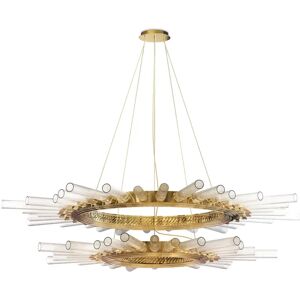 Luxxu Majestic II Suspension Chandelier Brass and Crystal