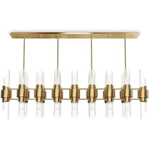 Luxxu Tycho Rectangular Suspension  Chandelier Brass and Crystal