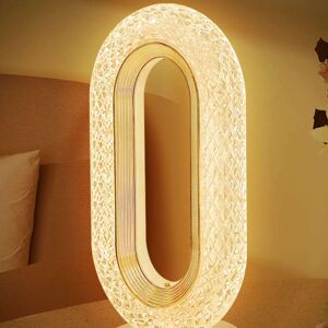 SHEIN Led Crystal Table Lamp, Touch Control, 3-level Brightness, USB Rechargeable Small Light, Indoor Decorative Night Light, Suitable For Bedroom, Bedside, Living Room, Catering & Gifts (golden) Gold one-size