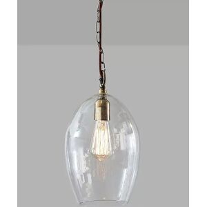 Nkuku Otoro Oval Glass Pendant Light - Clear - Unisex - Size: Large, L48 x Dia.31cm