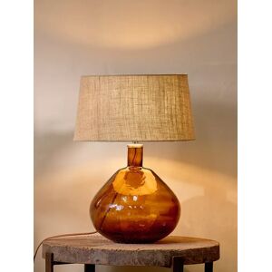 Nkuku Baba Glass Lamp Base, Amber - Burnt Amber - Unisex