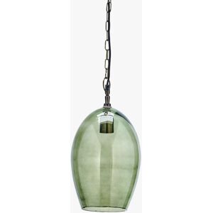 Nkuku Otoro Oval Glass Pendant Light - Green - Unisex - Size: Large, L48 x Dia.31cm