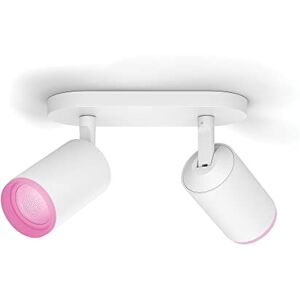 Philips Hue Fugato White and Colour Ambiance Smart Twin Ceiling SpotLight Bar LED [GU10] with Bluetooth, White. Works with Alexa, Google Assistant and Apple HomeKit.