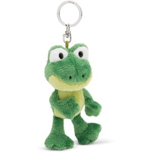 NICI 49867 Keyholder Frog 10cm grren-Sustainable Companion Cuddly Animal Pendant with Metal Ring to Hang on Keys, Cord, Bag, and More, Green