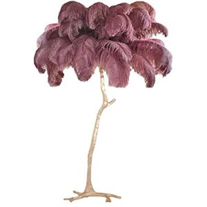 WANGSUHUA Floor Lamps,Ostrich Feather Floor Lamp Feather Floor Lamp, Tall Pole Light, Standing Lamps, Decorative Light Floor Lamp Perfect for Kitchen,Living Room,Study Room/Pink