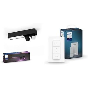 Philips Hue Centris White and Colour Ambiance Smart Ceiling Bar Light, 2X SpotLights [GU10 Spot] with Bluetooth, and Dimmer Switch, Black. Works with Alexa, Google Assistant and Apple HomeKit