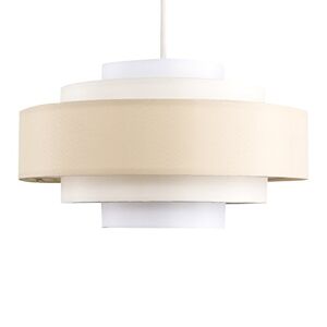 MiniSun Modern 5 Tier Cylinder Ceiling Pendant Light Shade in a 3 Tone Cream Finish