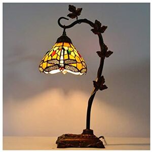 LIPJIA BedSide Lamp Tiffany Table Lamp Bedside Lamp for Living Room Vintage Pastoral Tiffany Desk lamp Creative Stained Glass Bedside and Table lamp Interior Decoration Table Light (Color : #9) (#9 B) (#9 B)