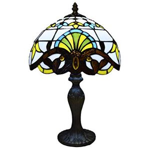 CASPERi New Tiffany Style Table Lamp Glass Colorful Table Bedside Home Decor Lamp Light