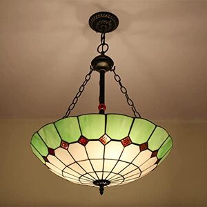 GZDD Tiffany Style Chandelier, 50.8cm Large Stained Glass Ceiling Pendant Lights for Living Room, Bedroom, E27