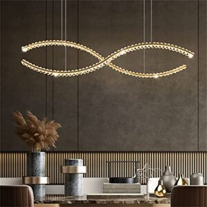 ZAANU S Shape Crystal Chandelier Lighting Luxury Led Pendant Lights Lustre Living Room Decoration Light Fixtures