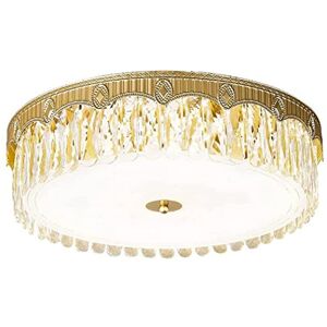 TEMONEE Modern Crystal Chandelier Dimmable Flush Mount Ceiling Light Color Temperature Adjustable LED K9 Crystal Mini Ceiling Lamp-Three-Color dimming 40x10cm