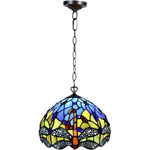 Auroh Tiffany Pendant Lamps Handcrafted Stained Glass Lamp Shades Stunning Quality Antique Design Pendant Light for Living Room Bedroom Lounge Hallway (P-1003)