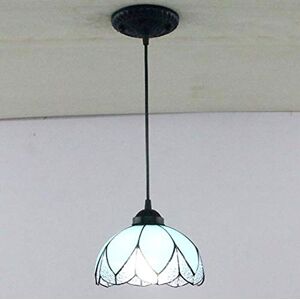 AttreX Tiffany Style Pendant Light Fixtures, Stained Glass Shade Dining Room Ceiling Light, Multi-Colored Adjustable Pendant Hanging Lamp for Bedroom/Living Room/Cafe (Color : 3)