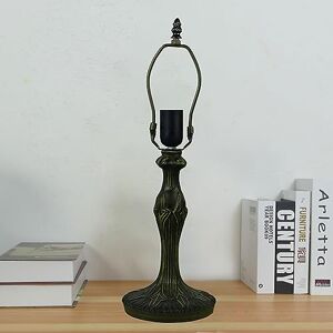 BOTOWI 19 Inch Height Table Lamp Base Replacement Only Tiffany Desk Lights Resin Base Bronze Lamp Base Fit for 12 Inch Tiffany Style Stained Glass Lampshades