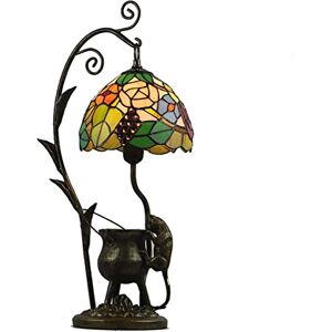 SHANSHUIYICHENG Tiffany style table lamps for living room shades Tiffany Table Lamps Grape Pattern Design Table Lamp Pastoral Style Stained Glass Handmade Night Lights For Living Room Dining Room Bedroom Bedside