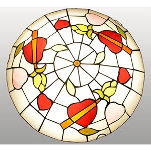 DUHFQ Tiffany Style Ceiling Light Flush Mount, 12/16/20 Inch Stained Glass Round Ceiling Lamps, Vintage E27 Decor Chandeliers,DX70,50cm (Dx69a 30cm) (Dx67 50cm)