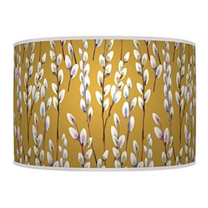 ARK HOUSE 40cm (16") WILLOW MUSTARD YELLOW HANDMADE LAMPSHADE GICLEE PRINTED FABRIC PENDANT CEILING LIGHT SHADE 776 (For Ceiling)