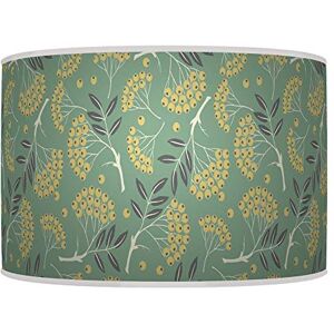 ARK HOUSE 35cm (14") Sage Green Berries HANDMADE LAMPSHADE GICLEE PRINTED FABRIC PENDANT CEILING LIGHT SHADE 826 (For Ceiling)