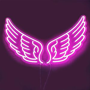 INGKE Angel Wing Neon Sign Dream Wings LED Neon Light Sign Beautiful Wings Neon Sign Wings Of Hope Giant Wings Neon Sign Suitable For Bar Party Christmas Wedding with Dimmable Switch,D
