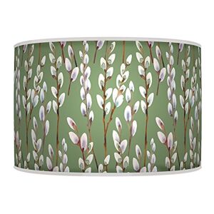 ARK HOUSE 30cm (12") WILLOW SAGE/OLIVE GREEN HANDMADE LAMPSHADE GICLEE PRINTED FABRIC PENDANT CEILING LIGHT SHADE 778 (for ceiling)