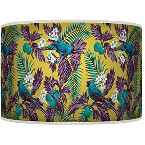 ARK HOUSE 45cm (18") Tropical Leaves Birds Green Turquoise HANDMADE LAMPSHADE GICLEE PRINTED FABRIC PENDANT CEILING LIGHT SHADE 928 (For Table Or Floor Lamp)