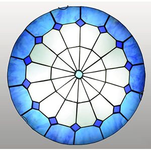 DUHFQ Tiffany Style Ceiling Light Flush Mount, 12/16/20 Inch Stained Glass Round Ceiling Lamps, Vintage E27 Decor Chandeliers,DX70,50cm (Dx69a 30cm) (Dx69b 50cm)