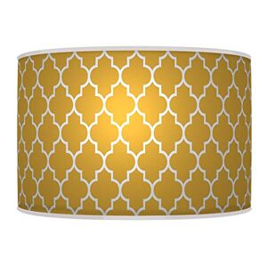 ARK HOUSE 35cm (14") Morrocan Geometric Mustard yellow HANDMADE LAMPSHADE GICLEE PRINTED FABRIC PENDANT CEILING LIGHT SHADE 696 (for ceiling)