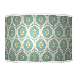 ARK HOUSE 25cm (10") Ovels Blue Green Handmade Giclee Style Printed Fabric Lamp Drum Lampshade Floor or Ceiling Pendant Light Shade 348 (for table or floor lamp)