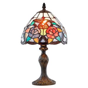 Happy Homewares Humming Bird Tiffany Lamp with Colourful Stained Glass Shade
