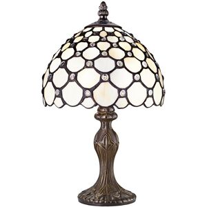 Happy Homewares Traditional Tiffany Table Lamp with Multiple Circular Beads