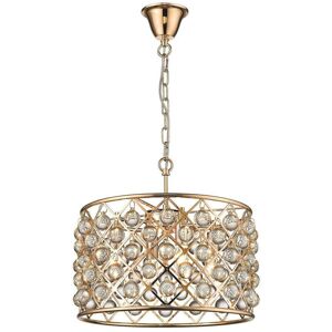 Netlighting Spring 4 Light Small Ceiling Pendant Gold Clear with Crystals E14