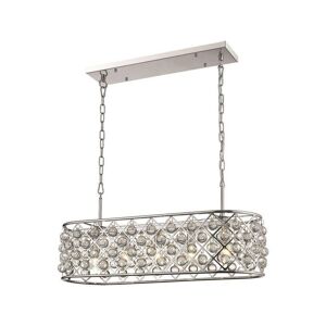 Netlighting Spring 5 Light Oval Ceiling Pendant Chrome Clear with Crystals E14