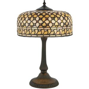 Loops Medium Tiffany Glass Table Lamp - Dark Bronze Finish - Requires 2 x 40W E14 Golf