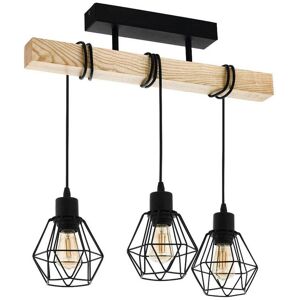 EGLO Townshend Natural Wood And Metal 3 Light Ceiling Pendant