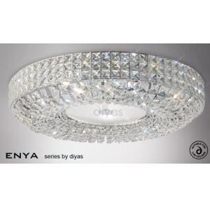 Diyas IL31202 Enya Large 9 Light Flush Ceiling Fixture with Clear Crystal Decoration