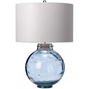 Elstead Lighting Kara Single Light Table Lamp with a Blue Glass Base