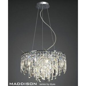 Diyas Lighting IL30254 Maddison 6 Light Chrome & Crystal Ceiling Pendant