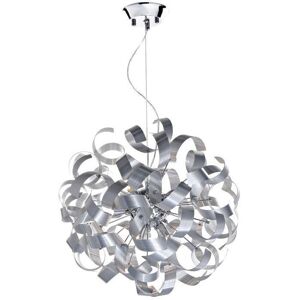 Dar Lighting Dar RAW1350 Rawley 9 Light Aluminium Swirl Ceiling Pendant Light