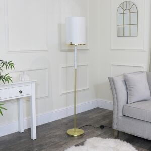 Champagne Gold Metal & Marble Effect Floor Lamp Material: Metal