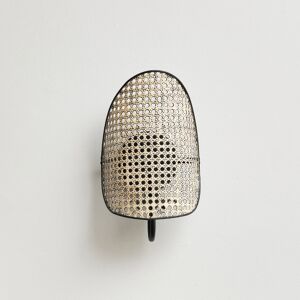 Curved Rattan Effect Wall Light Material: Metal