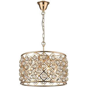 Spring Lighting Spring 4 Light Small Ceiling Pendant Gold, Clear with Crystals, E14