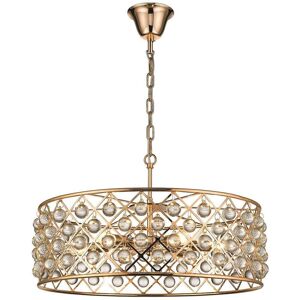 Spring Lighting Spring 6 Light Large Ceiling Pendant Gold, Clear with Crystals, E14
