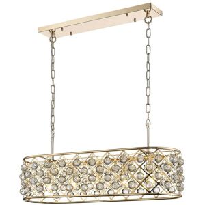 Spring Lighting Spring 5 Light Oval Ceiling Pendant Gold, Clear with Crystals, E14