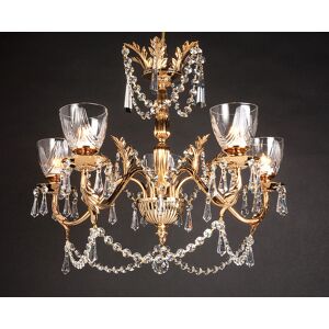 Impex Lighting Livorno Halogen Strass 5 Arm Chandelier