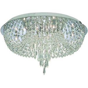 Searchlight Lighting Orion 10 Light Ceiling Semi Flush Light Chrome, Crystal Glass, G4 Bulb