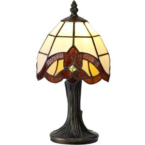 Luminosa Lighting Hancock Tiffany Table Lamp, 1 x E14, Amber, Clear Crystal Shade