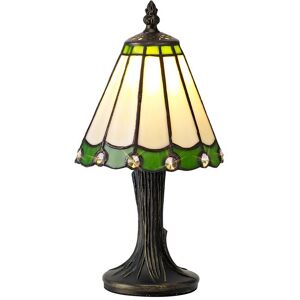 Luminosa Lighting Middleburgh Tiffany Table Lamp, 1 x E14, Green, Clear Crystal Shade